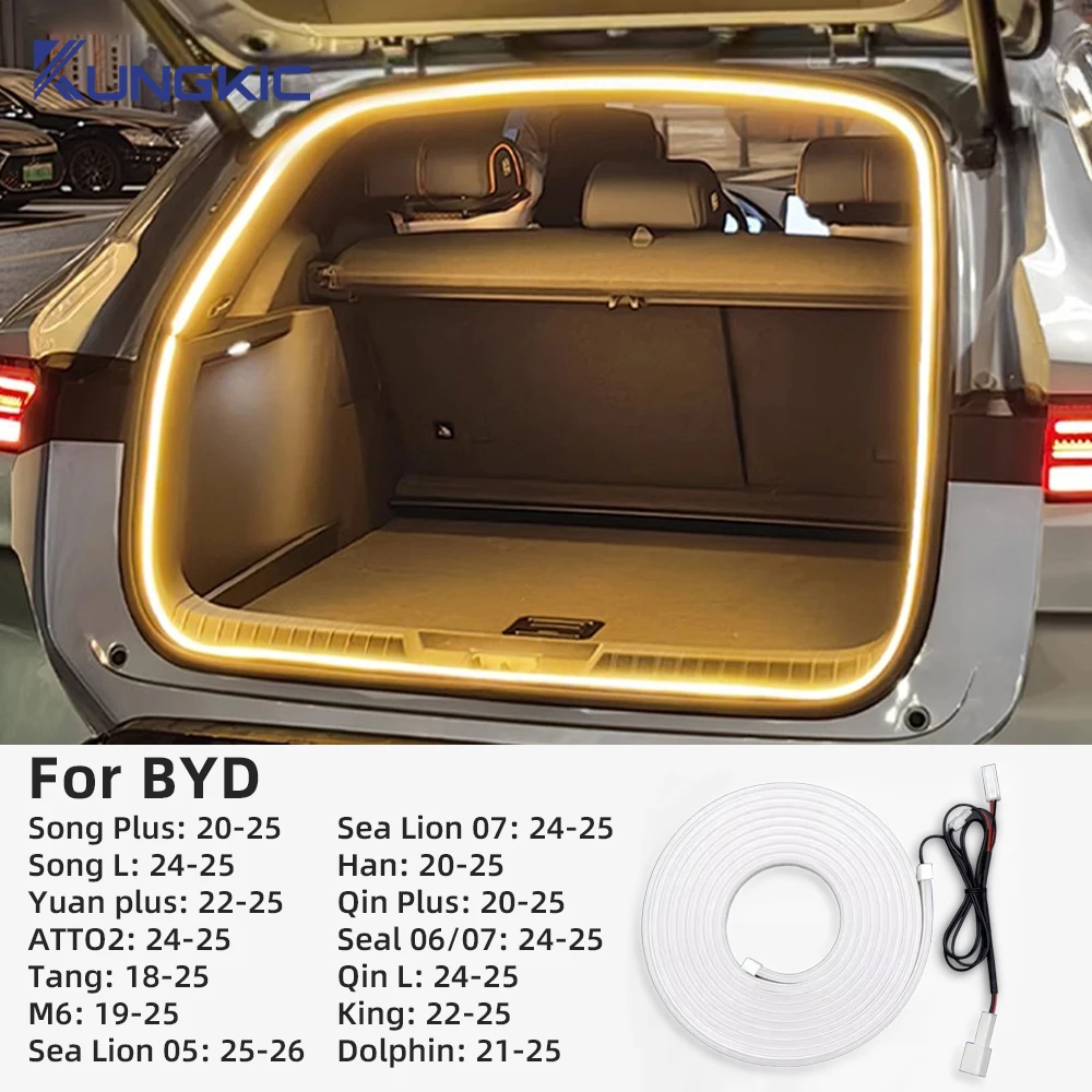 

Rear Trunk Light Strip for BYD ATTO 2 Dolphin Yuan Plus Han King Qin L Tang Sea Lion 05 07 Song L Plus 12V Bright LED Silicone