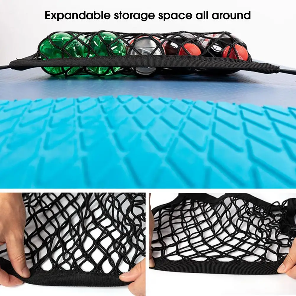 Kayak surf Mesh Bag 4 D Ring Buckles Stand Up Paddle Board Deck Bag Deck Pouch Car Back Rear Trunk Storage Net Auto Organizer