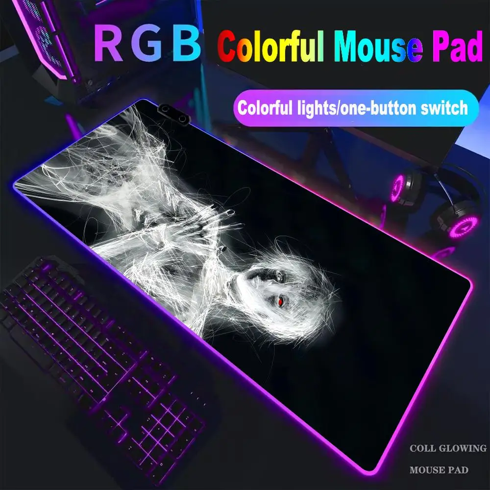 

Mouse Pad Tokyo G-houl Fan Art High-end E-sports Mouse Pad RGB Mouse Pad Large LED Writing Pad Gamer Luminous Desk Mat