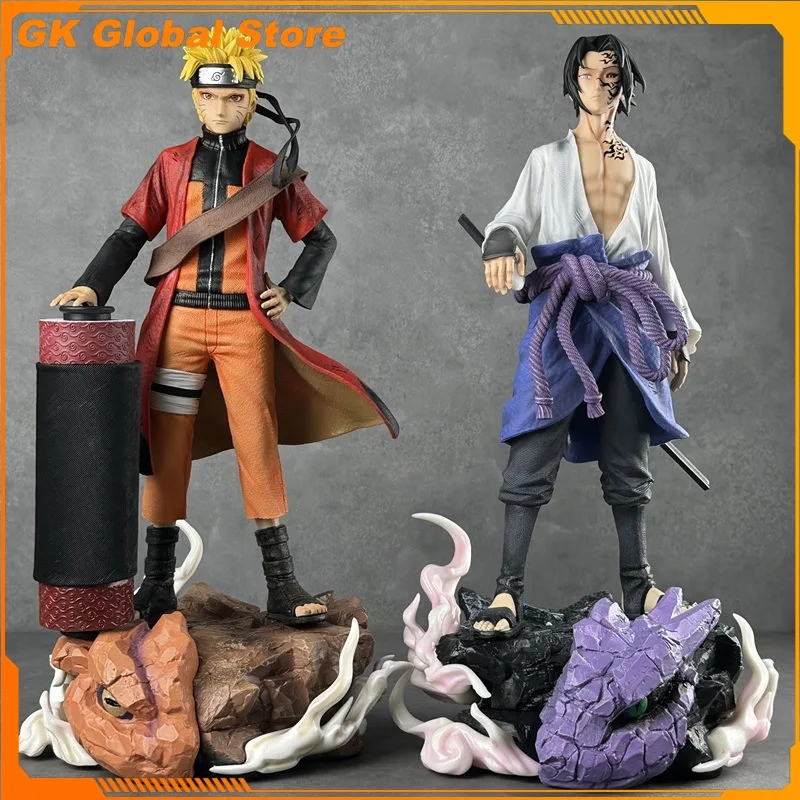 

Наруто аниме фигурка Узумаки Наруто Учиха Саске периферийные устройства ПВХ модель коллекционные украшения для рабочего стола подарки на день рождения игрушки