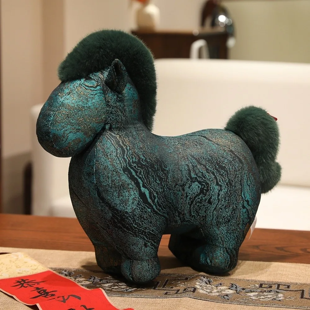 Zodiac Horse Mascot Horse Cute With sequins Stuffed Horse Kawaii Creative Zodiac Pony Figurine Festive Decor