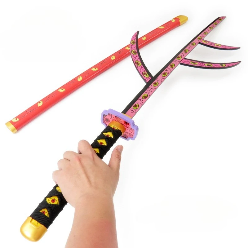 ดาบซามูไรพลาสติกสีดำ 103 ซม./40.56 นิ้ว ดาบพิฆาตอสูร ของสะสมอนิเมะ คอสเพลย์ พร้อมปลอกดาบ คาตานะ ของเล่นเด็กผู้ชาย