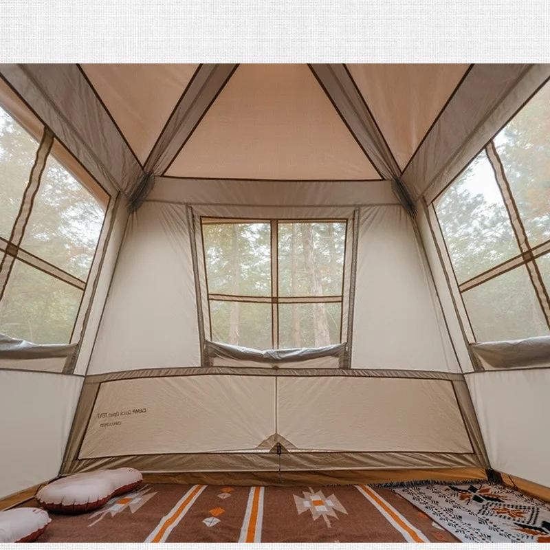 Naturehike-自動テント17,大きな容量のテント,ダブルホール,防水,屋外