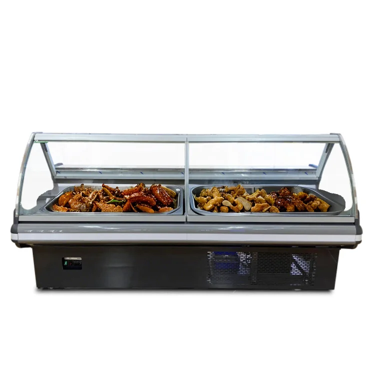 

Коммерческий холодильный прилавок для мяса, витрина для свежего мяса, холодильная витрина для деликатесов в супермаркете, холодильник-морозильник для мяса