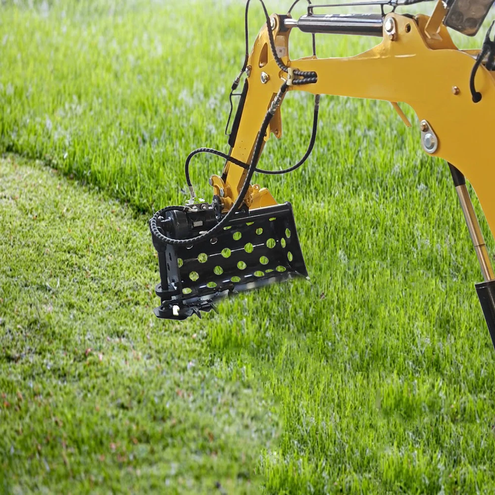 รถขุดขนาดเล็กเครื่องตัดแต่งกิ่งไฮดรอลิกถังรถขุดขนาดเล็กชุดสิ่งที่แนบมาสําหรับการตัดพืชน้ําตัดสวนลาน