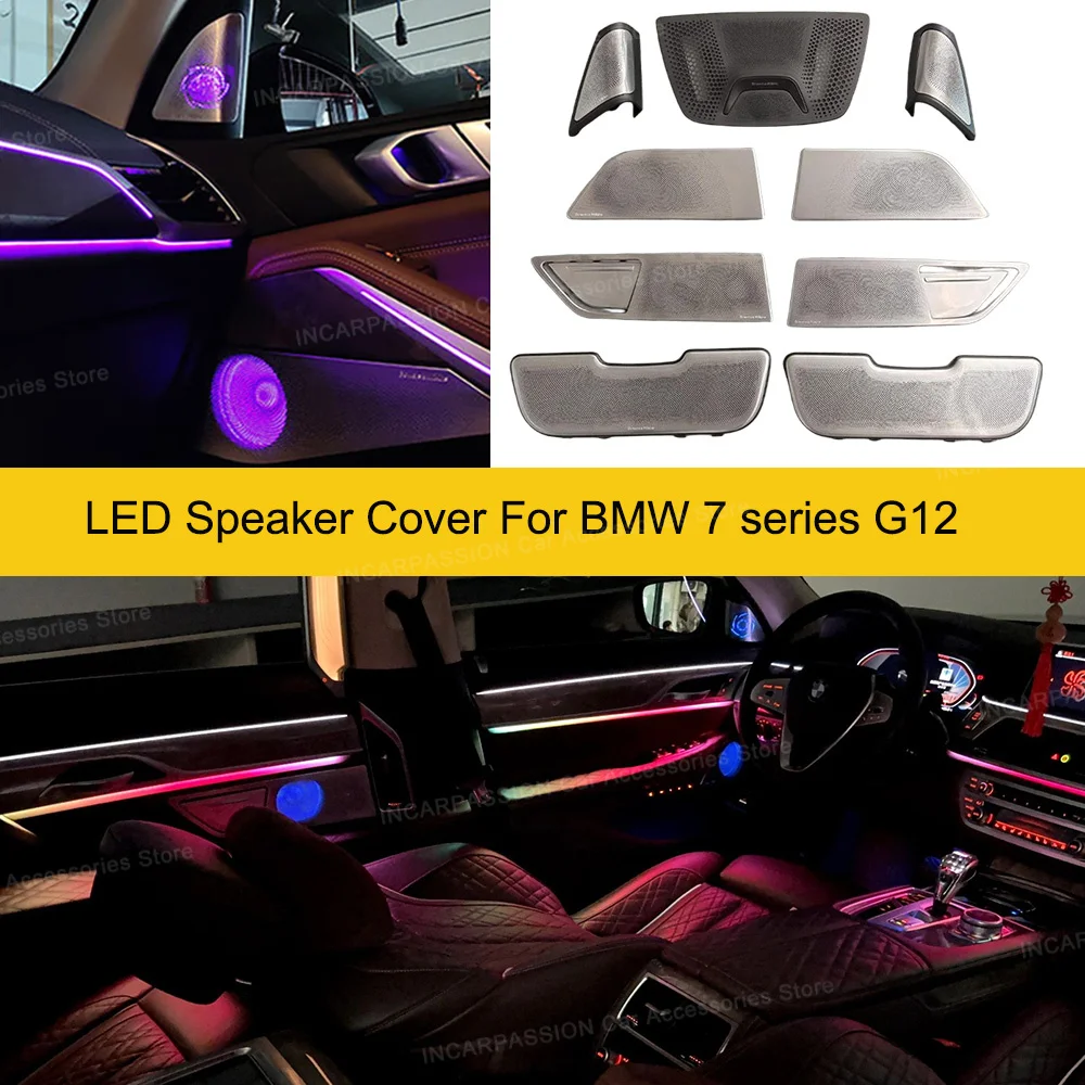 LED Speaker Cover Ambient Light for BMW 7 series G12 G11Door Tweeter Loudspeaker Luminous 11color Cover Ambient Light