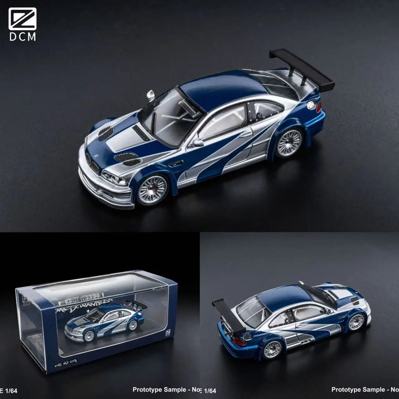 1:64، E46 M3 GTR، نموذج سيارة محاكاة مصغر ثابت مصنوع من خليط معدني، عنصر ديكور عالي الجودة قابل للجمع، هدية المهرجان.