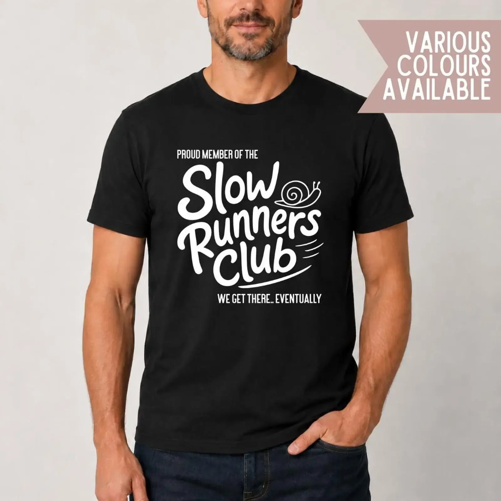 Slow Runners Club T Shirt Funny Running Jogger Marathon Training Runner Top vintage Washed Breathable Top For Everyday Wear