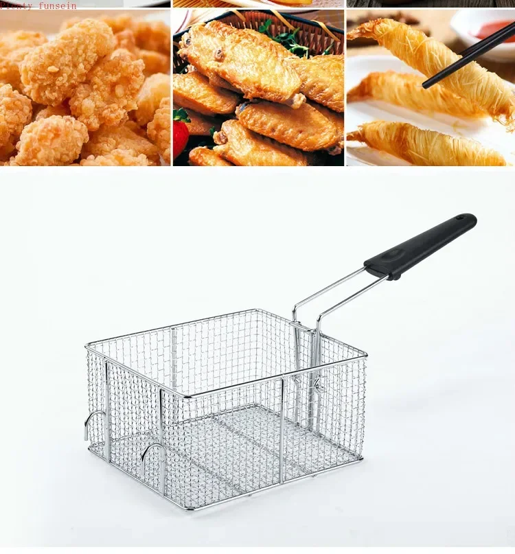 Stainless Steel Fryer Basket, French Fries, Fryer Frame, Square Oil Filter Screen, Electric Fryer, 81