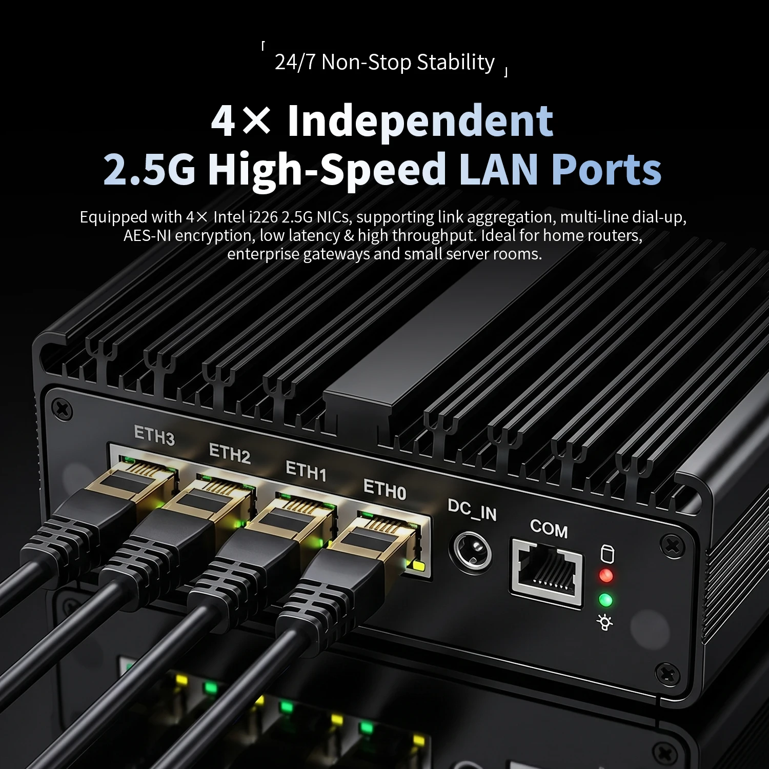 Fanless Enterprise Mini Firewall PC 4x Intel I226 2.5G LAN Celeron J6412 N5105 Linux Compact Industrial Computer Office PC 4G