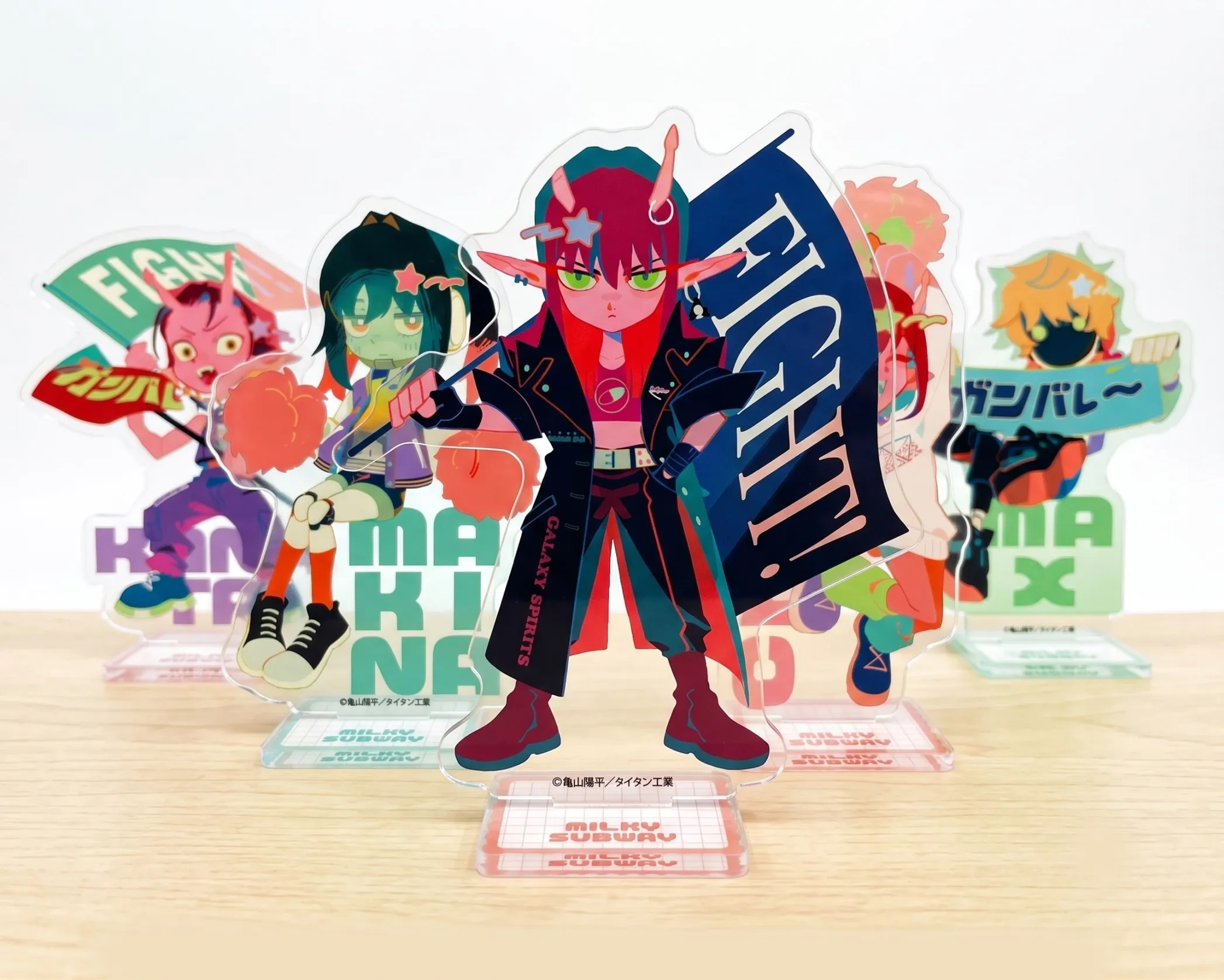 Milky Subway Acrylic Stand Akane Chiharu Makina Kanata Anime Galaxy Spirits Standee Model Figure Plate Keychain 15cm