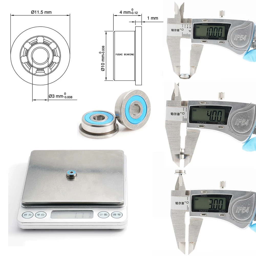 Obrázek 4: F623RS ložisko 3*10*4 mm ABEC-7 10uo ks, F623-2RS příruba záruka zaměření pro voron 0 hnutí, použít v A/B pohon units idlers XY kloub