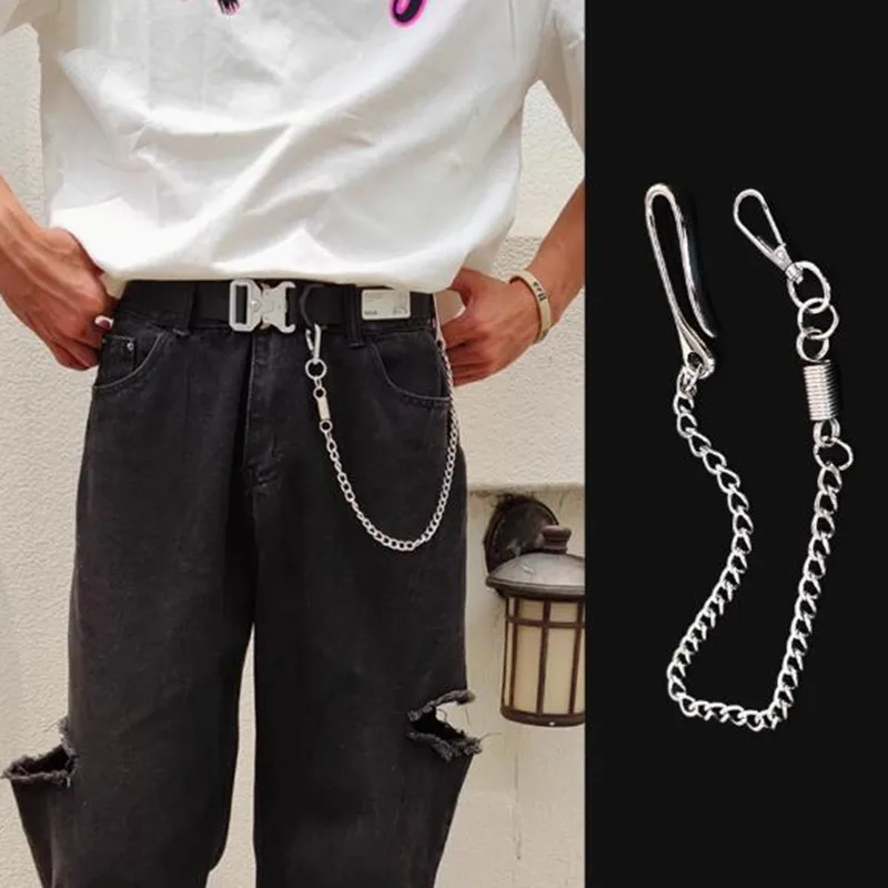 Hip Hop Pants Chain Secure Travel Wallet Chain Heavy Duty Jeans Link Coil Leash