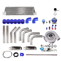 Turbo Pressure T3 T4 T04E Universal Turbo kit  Stage III+Wastegate+Turbo Intercooler++Piping Oil Line 10PC Turbocharger Kit