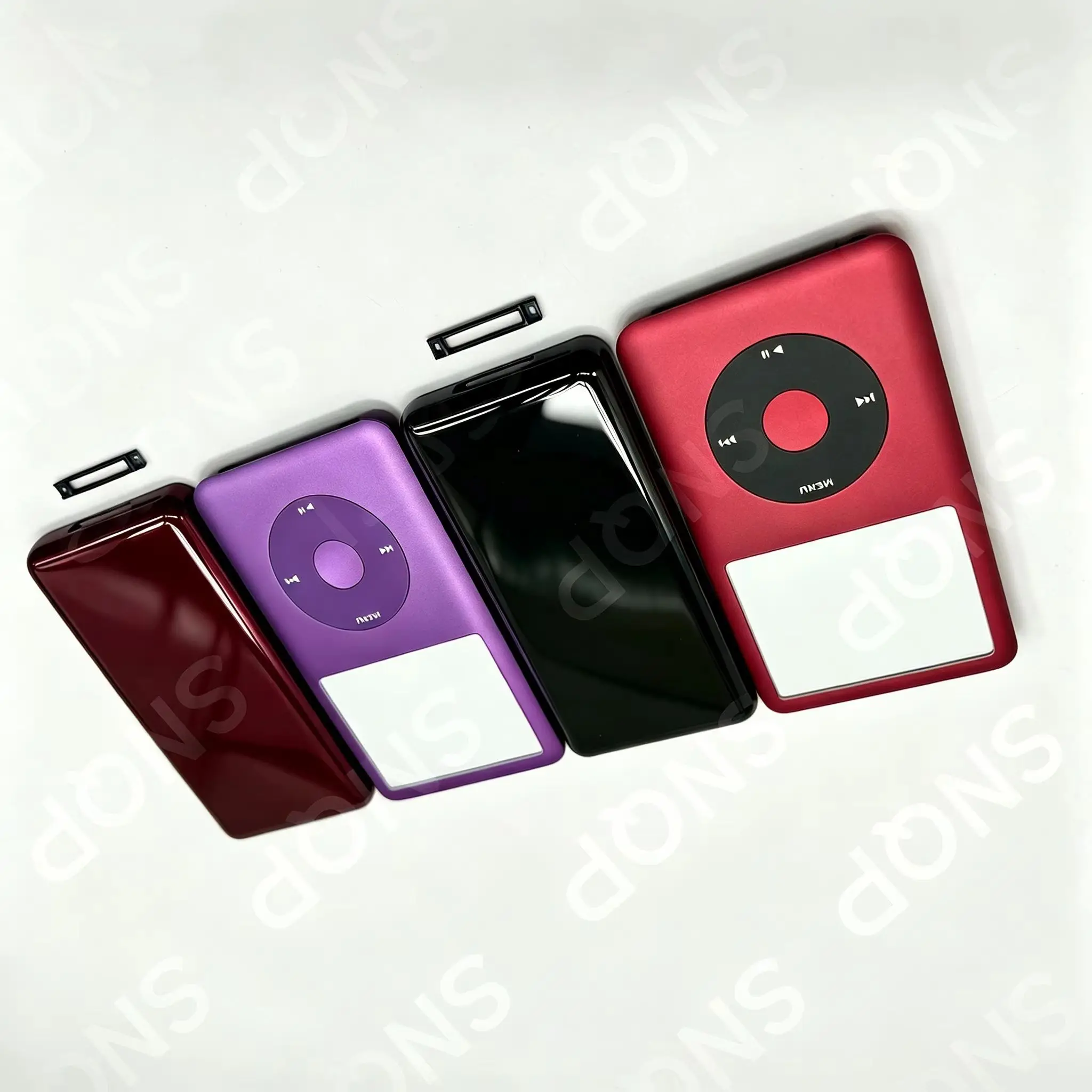 Black Metal Case Housing for iPod 6th 7th Classic with Click Wheel And Red Center Button Bezel Red Purple Front Faceplate Back