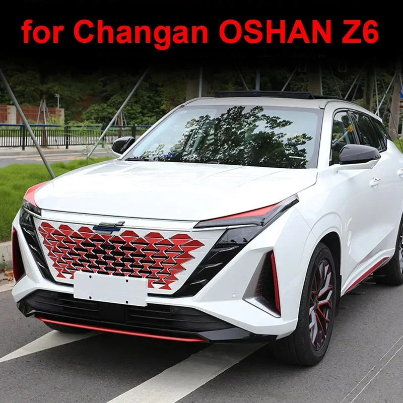 

1set for Changan OSHAN Z6 2022 2023 Red Sticker Exterior Decoration Special Decorative Film Lamp Eyebrow Handle Fuel Tank Cover