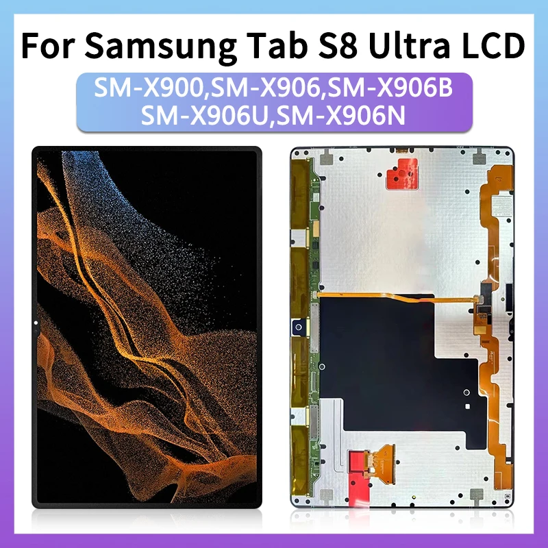 14.6 ''novo para samsung tab s8 ultra display lcd digitador da tela de toque para samsung x900 x906, x906b, x906u, x906n display