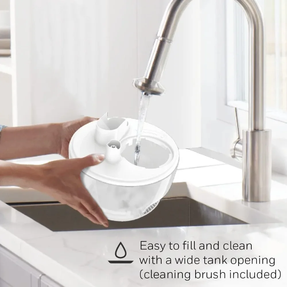 HUL525WC Mini Mist™ Ultrasonic Cool Mist Humidifier, White, with Essential Oil Tray, Variable Output Control, Auto Shut-off