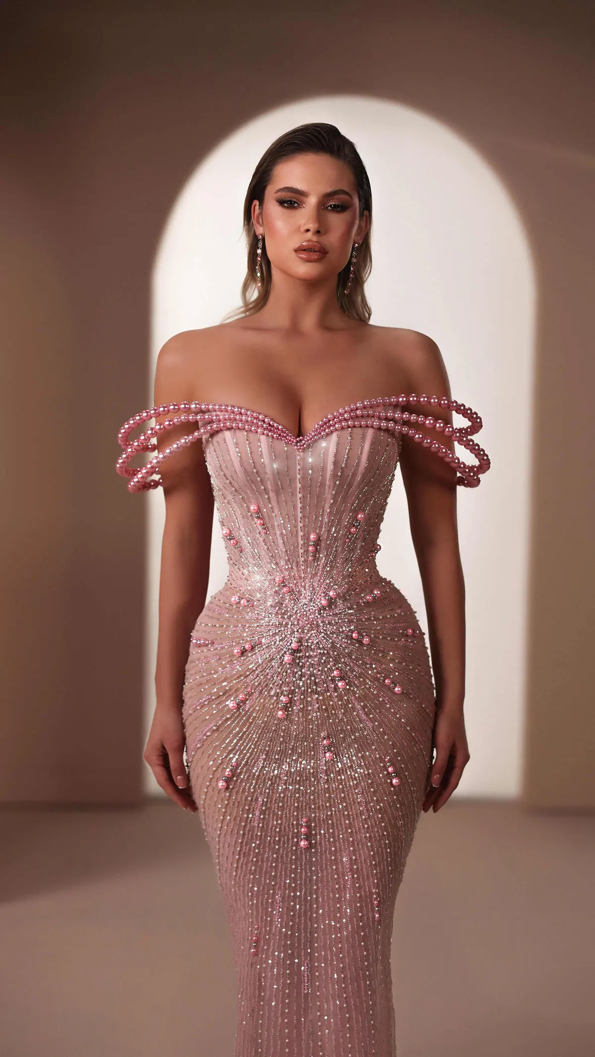 Stijlvolle zeemeermin avondjurk off-shoulder galajurken pailletten kralen applicaties parels vestido de novia galajurk maat aangepast