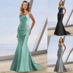 Annual Meeting Evening Dress Slim Fitting Sexy Fishtail Diamond Inlaid Long Toasting Dress Wedding Dress Shiny Dress