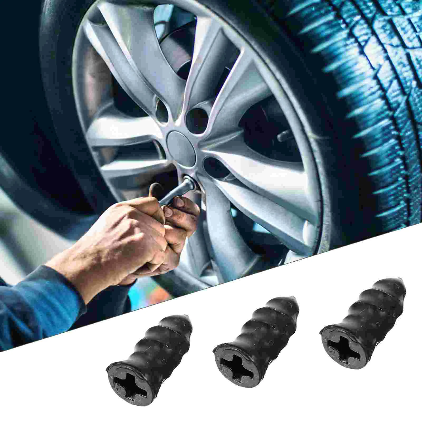 

10 Pcs Tires Sealant Bike Studs Car Repair Tools Pedal Anti Skid Nails Screw Black for Anti-skid Screws