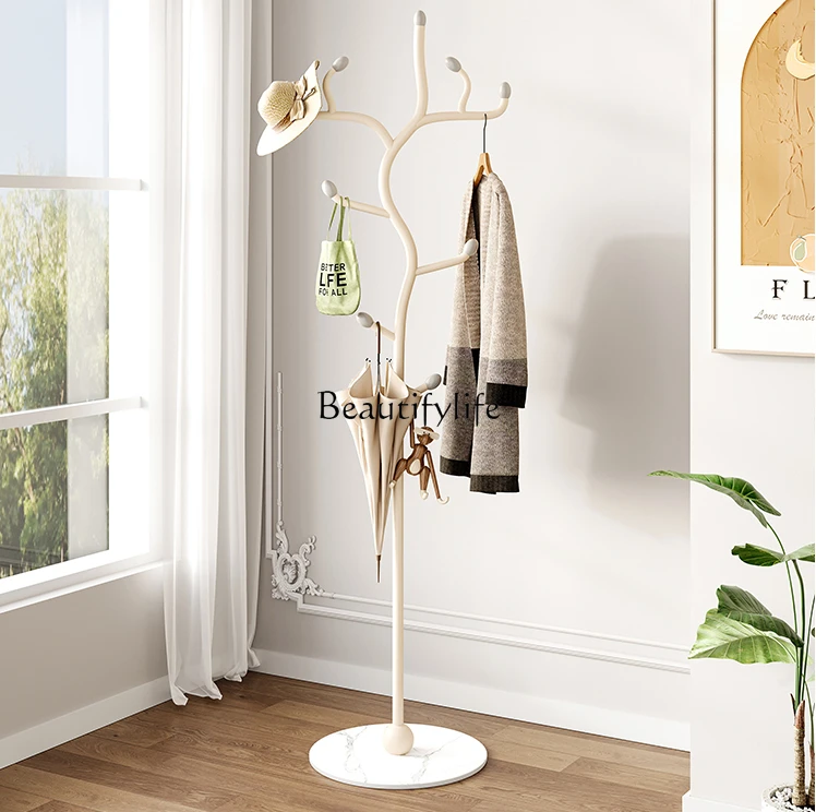 

Cream Style Clothes Rack Floor Bedroom and Household Vertical Creative Hat and Coat Stand