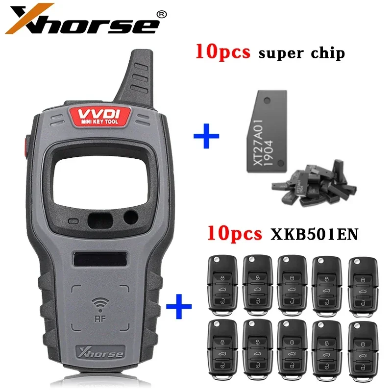 

Xhorse VVDI Mini Key Tool Programmer With 10pcs Universal XKB501EN Remote Free 96bit 48-Clone Function Global Version