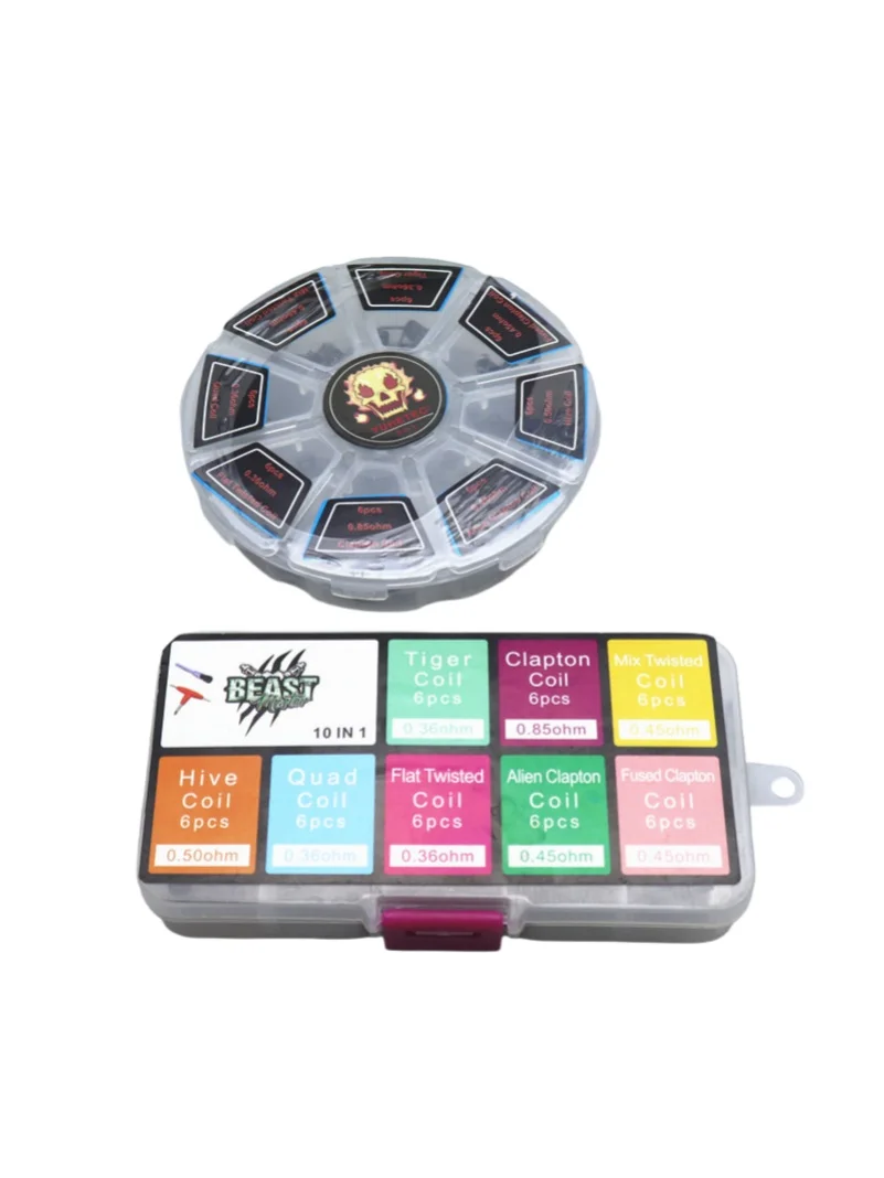 

48 шт./компл. предварительно построенные катушки RTA RDA с плоским витым плавлением Clapton Quad Hive Alien 8 в 1, готовая катушка сопротивления