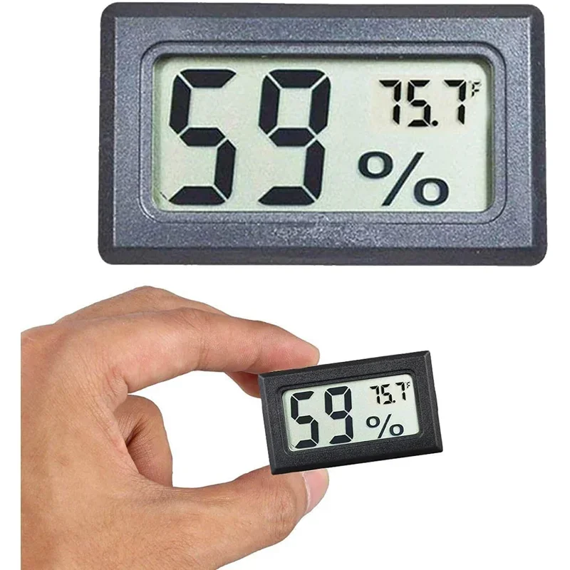 

LCD Digital Temperature and Humidity Sensor Gauge for Indoor, Refrigerator, Aquarium Monitoring Display Mini Thermometer Hygrome