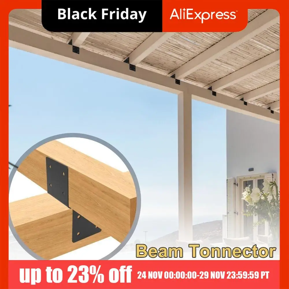 

Support Frame Adjustable Pergola Brackets Corrosion Resistant Heavy Duty Pergola Kits with Screw Black Beam Connector Top Beam