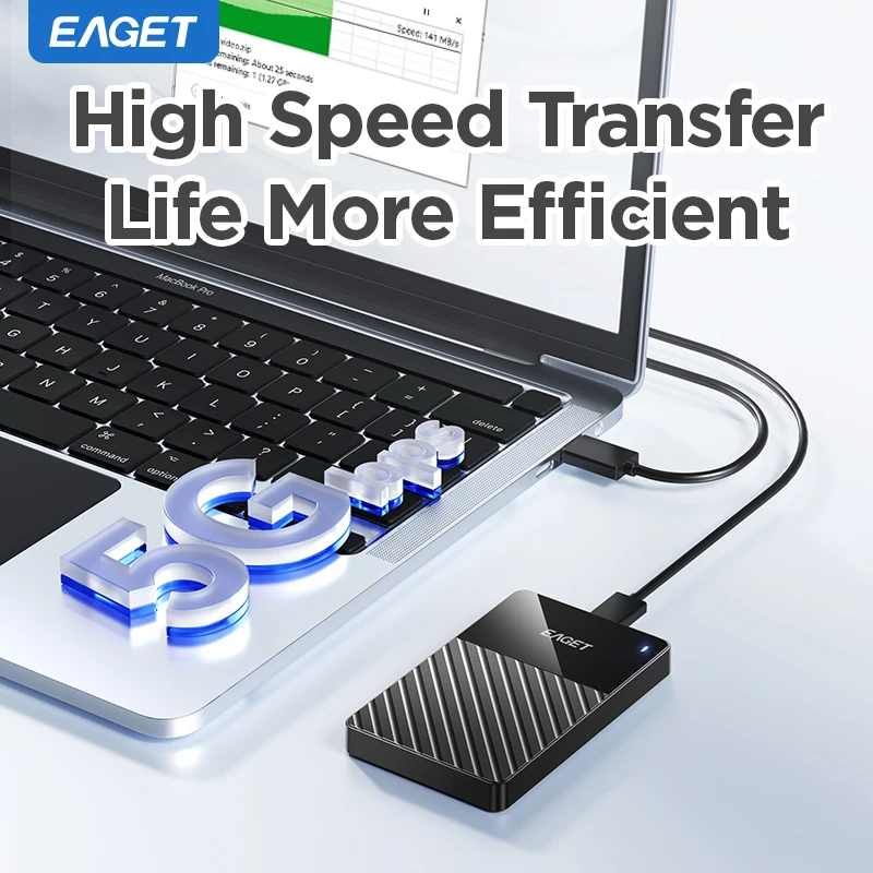 Eaget 5Gbps ポータブルHDD 外付けハードドライブ 1TB 250GB 500GB