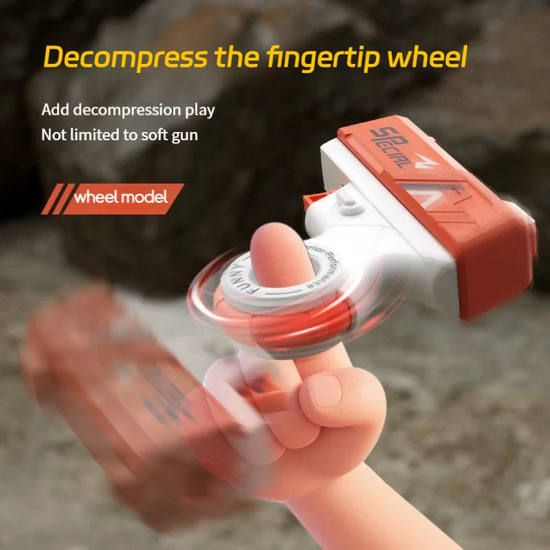 Mini Soft Bullet Toy Gun Foldable Spinner Revolver Stress Relief Outdoor Shooting Game Gift for Kids Adults Play