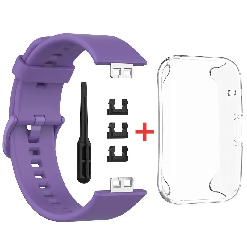 TPU Case+Silicone Band For Huawei Watch FIT Strap Smartwatch wrist Sport bracelet Smart watchband+cover fit watch Accessories