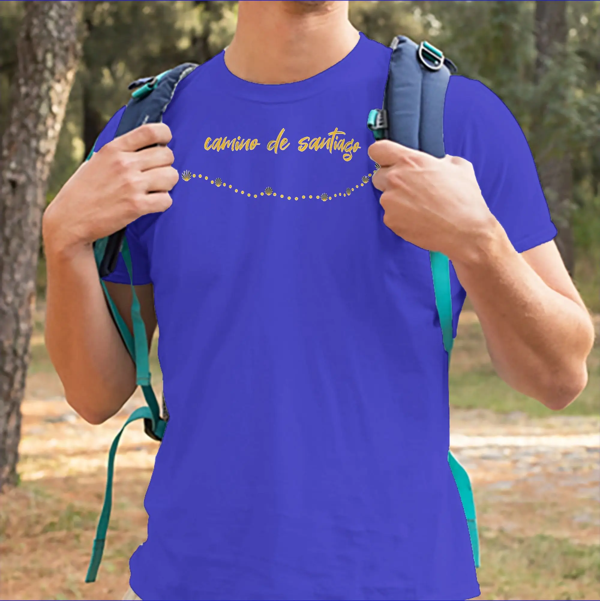 Camiseta com mapa do Caminho de Santiago para homens e mulheres, camiseta engraçada de algodão puro, gola redonda, manga curta, roupas plus size
