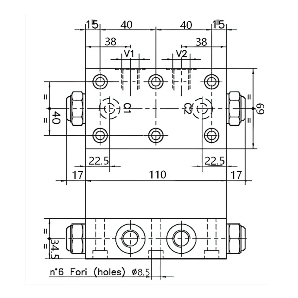 OMT 003.349.0J0.A صمام التوازن قفل الصمام الهيدروليكي صمامات فحص الطيار المزدوج #6