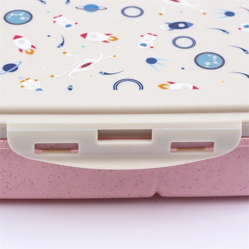 Snackbox Personalisierte Lunchbox für Kinder mit Namen, LOGO, Cartoon-Muster, Niedlichem Bild, Foto, inklusive Löffel und Gabel, aus Umweltfreundlichem Material, Geschenk – Detail 5