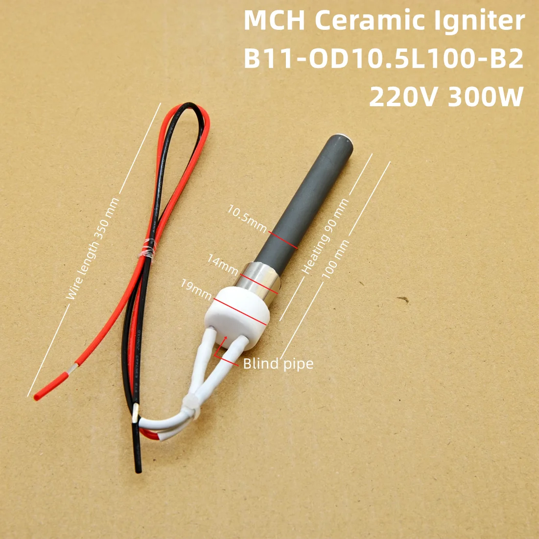 220V 300W Ceramic Igniter wood pellet oven Ignition rod, biofuel heater fast Ignition energy saving, high efficiency