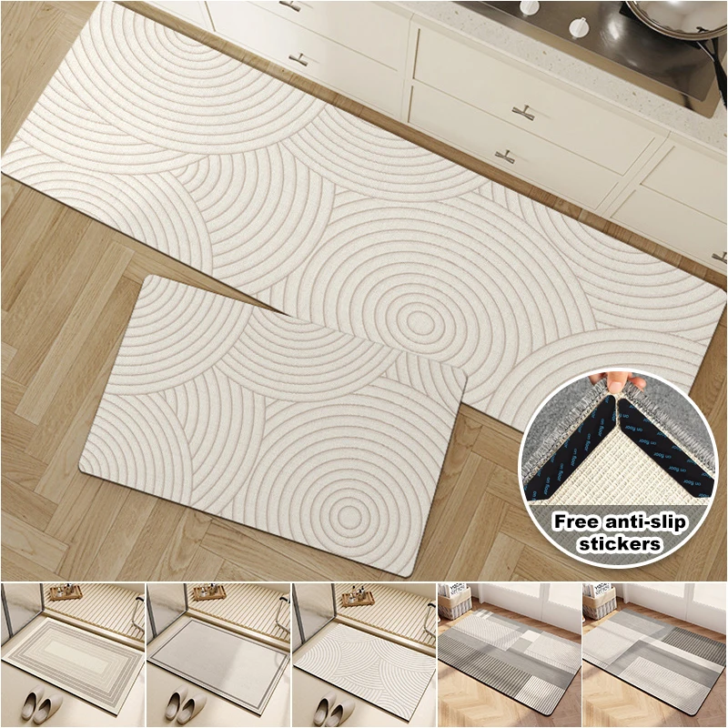 Kitchen Floor Mat Long Diatomite Kitchen Rug Soft Washable Carpets Anti Slip Bathroom Non-Slip Mats Entrance Doormat Home 주방매트