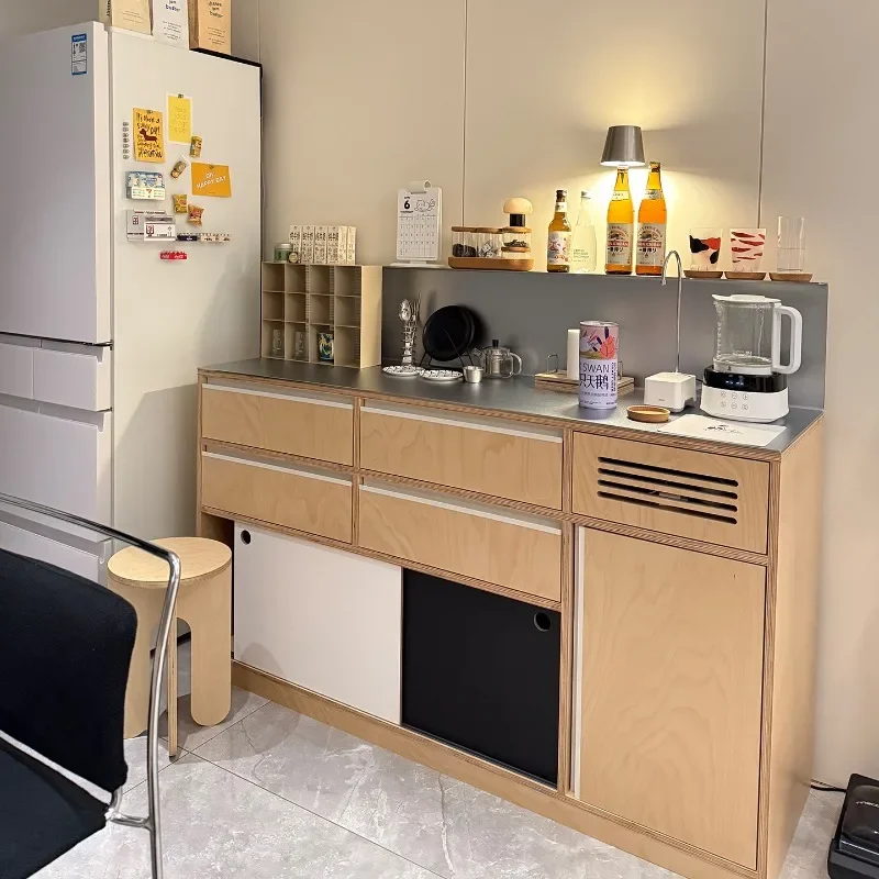 Stainless steel counter marine plate contrasting color dining side cabinet locker commercial side cabinet office water bar