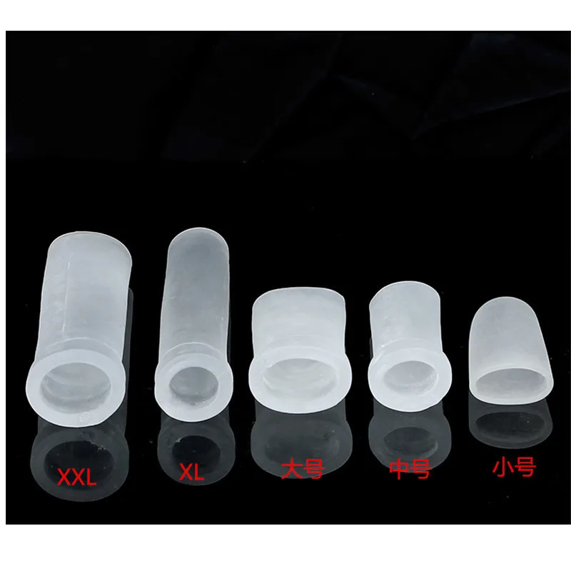 Männliche Penisverlängerung Großhandel Vergrößerung Eichelschutz Wiederverwendbare weiche Silikonhülle S-XXL