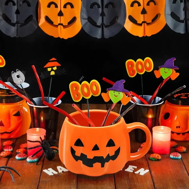 13oz Halloween Pumpkin Mug Ceramic Coffee Cup Cute Lantern Drinkware with Handle for Adults Women Spooky Fall Party Decor Gift
