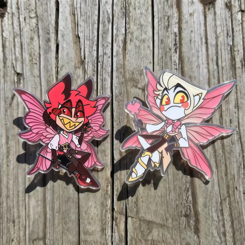 Hazbin Hotel Lucifer Alastor Acrylic Pin Set Anime Cosplay Accessories Backpack Lapel Badge Collectible Gift for Cartoon Fans