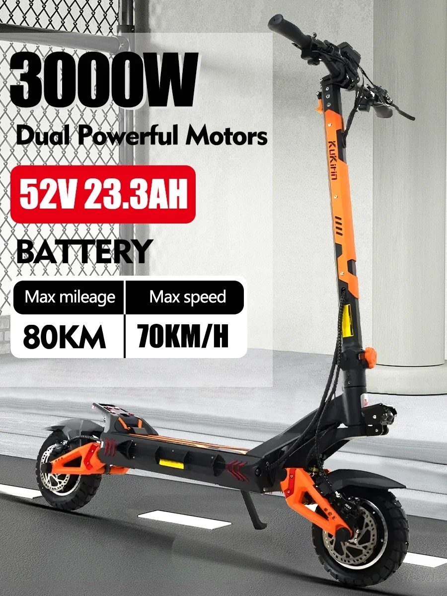 kukirin g3 pro peak 3000w dual motor 52v 23.3ah electric scooter max range 80km removable battery lcd display foldable escooter