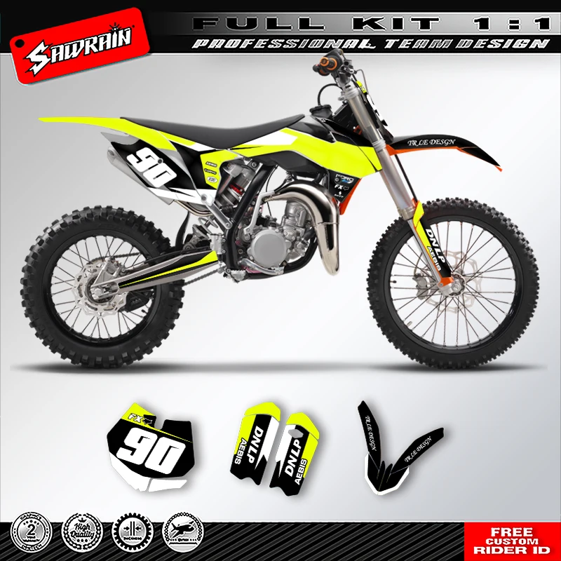 

Sawrain Custom Team Motorcycle Graphics Background Decals Stickers Kit for KTM SX85 2013 2014 2015 2016 2017 012