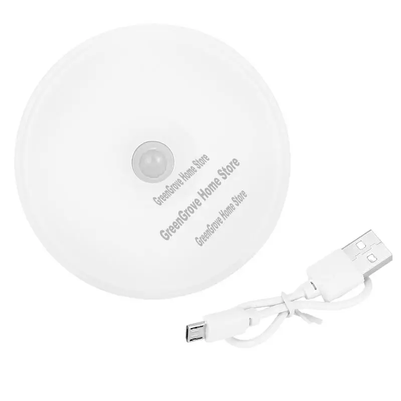 

Светодиодный ночник с датчиком движения PIR, перезаряжаемый через USB, ночник с регулируемой яркостью для освещения шкафа, беспроводной светильник для шкафа-A57M