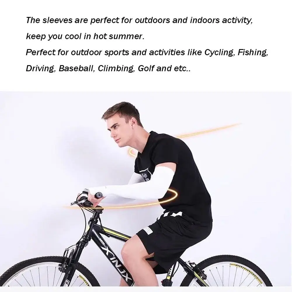 Summer Cycling Sleeve Cooling Ice Silk Arm Cover Anti-UV Arm Sleeves Running Sport Sun Protection Woman Men Fingerless Gloves