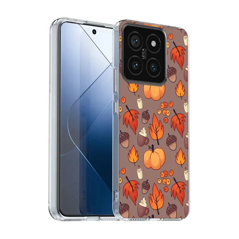 Pumpkin Happy Fall Clear Phone Case For Xiaomi Mi 13 12 12T 11 11T 10 10T Pro 11i 9 9T 8 Lite CC9E A3 A2 TPU Pattern Soft Fundas