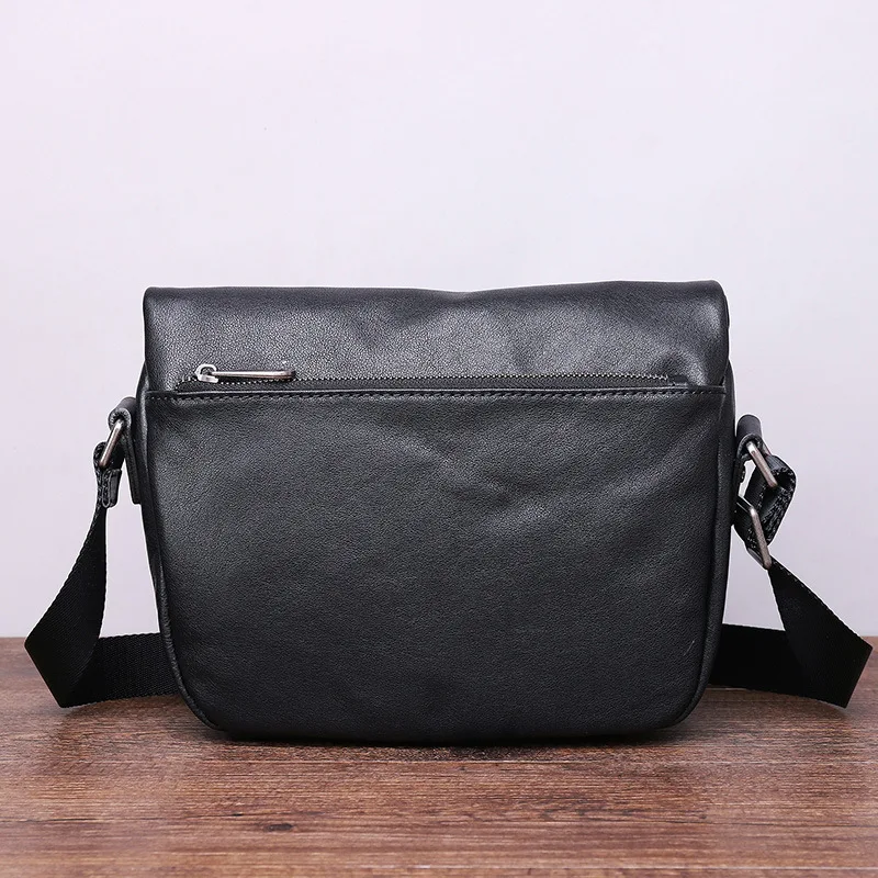 New Men's Leather Shoulder-Bag Fashion Korean-Style Full Grain Full-Grain Leather Messenger Bag Casual Sports Bag