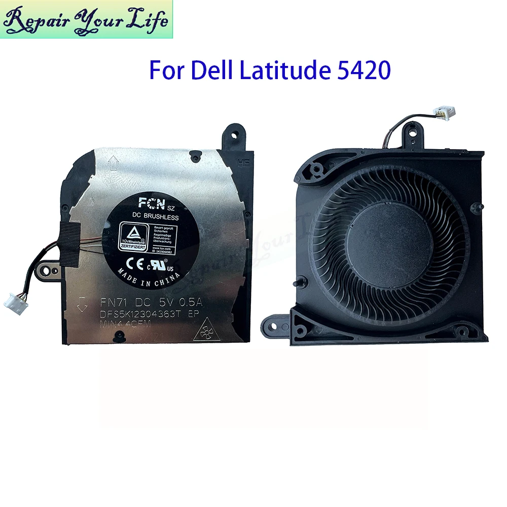 Laptop CPU Cooling Fan For Dell Latitude 5420 E5420 Notebook Cooler Processor Radiator Fans 5V 0HX40M HX40M DFS5K12304363T FN71
