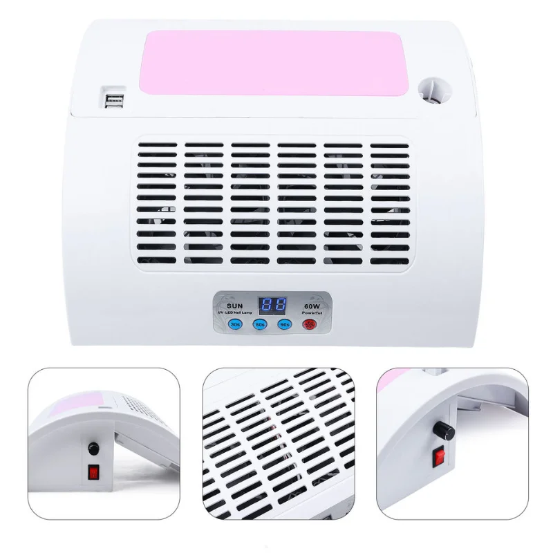 UV Led Nail Lamp Gel Polish Dryer Electric Drill Machine Nail Dust Collector Fan Vacuum Cleaner Multifuncion Manicure Machine